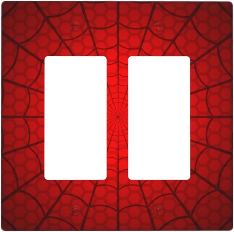 Giinly Spider Web Double Gang Rocker Decorative Light Switch Cover, 2-Gang Wall Plate Outlet Cover - Image 1